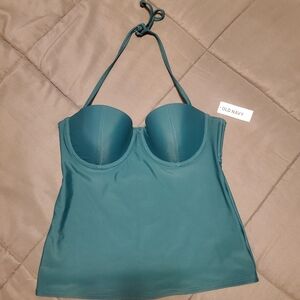 NWT Spruce Green Underwire Balconette Tankini Swimsuit Top Size Medium